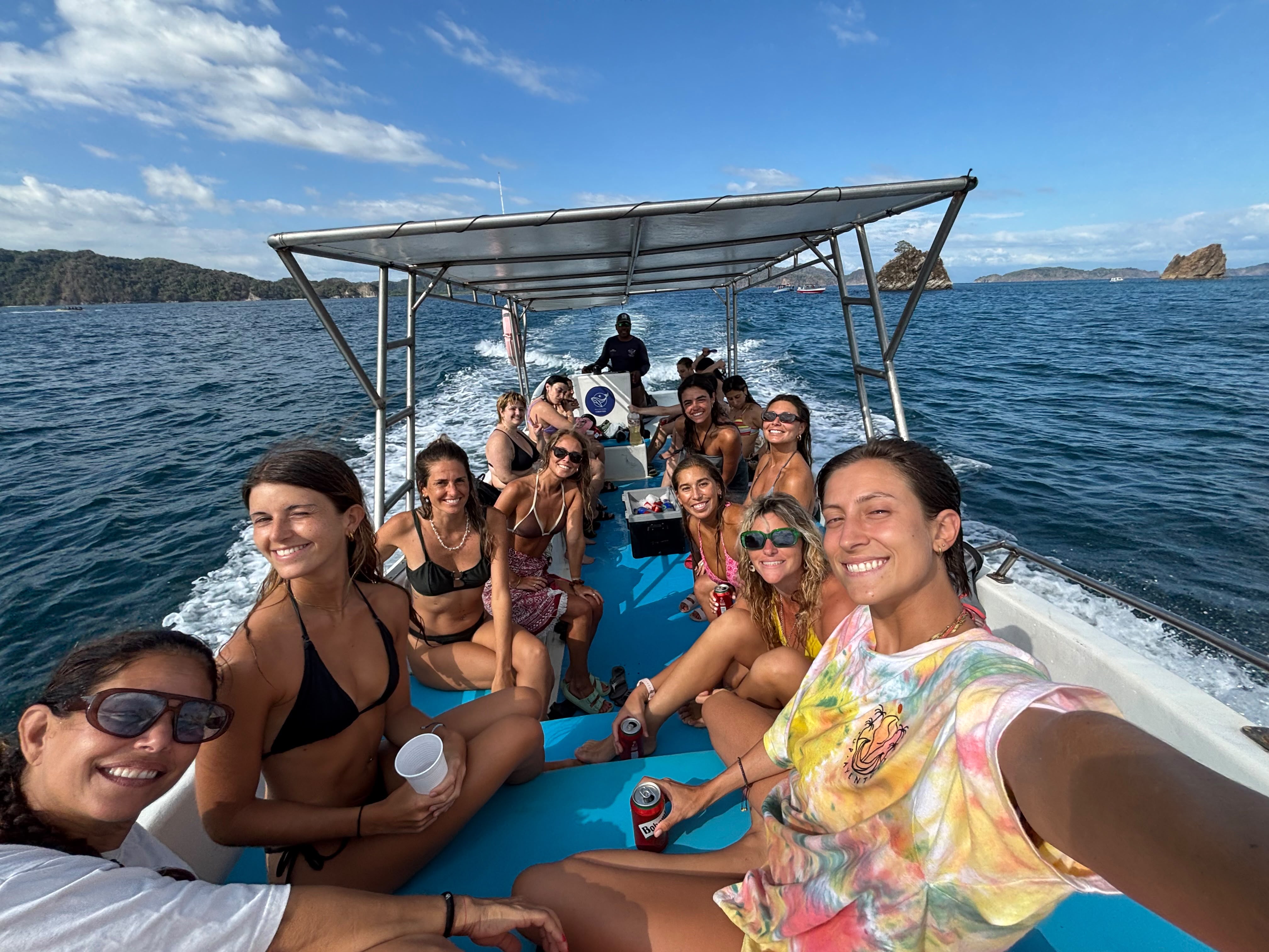 Group on the boat to Isla Tortuga